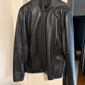 Rag & Bone Cafe Racer Leather Jacket in Black